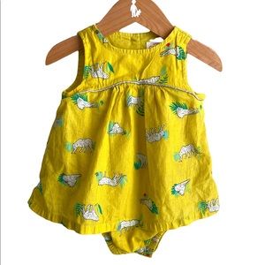 Cat & Jack Baby Girl Sleeveless Pull Over Romper Dress in Jungle Cat 3-6 Months